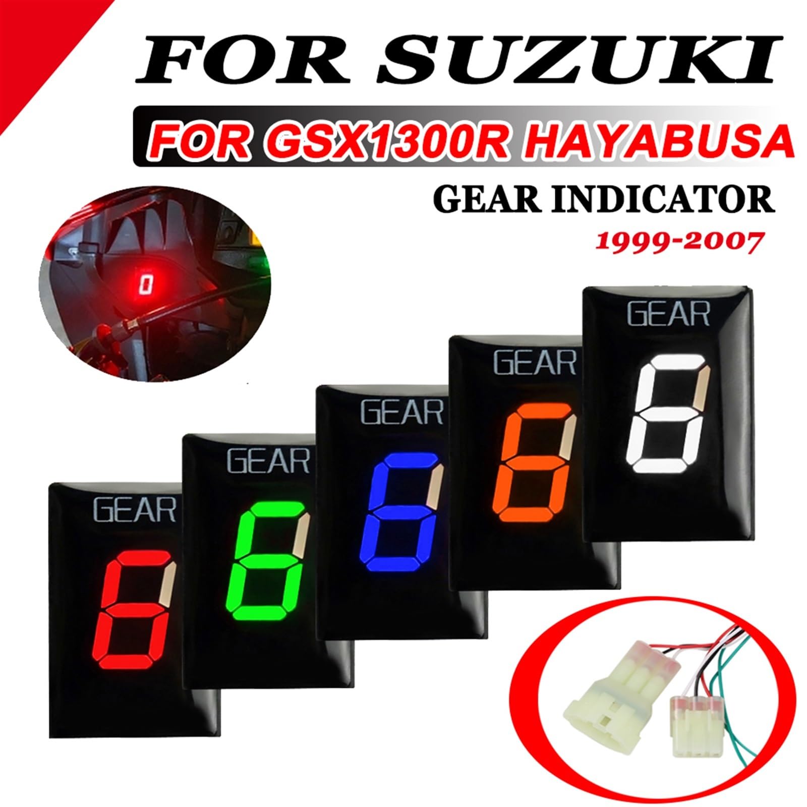 Ganganzeiger For Suzuki, for GSX1300R Hayabusa 1999-2004 2005 2006 2007 GSX 1300 R Spezielles Motorradzubehör Ganganzeige Geschwindigkeitsanzeige(Blue)