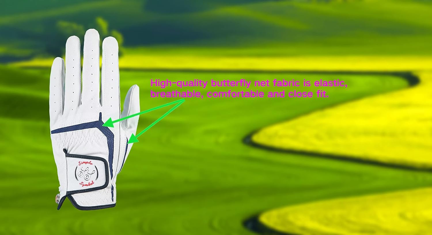 Men's Golf Glove Three Pack,Left Hand Right Hand Small/Medium/Large/XL,White Microfiber with Soft Cabretta Leather