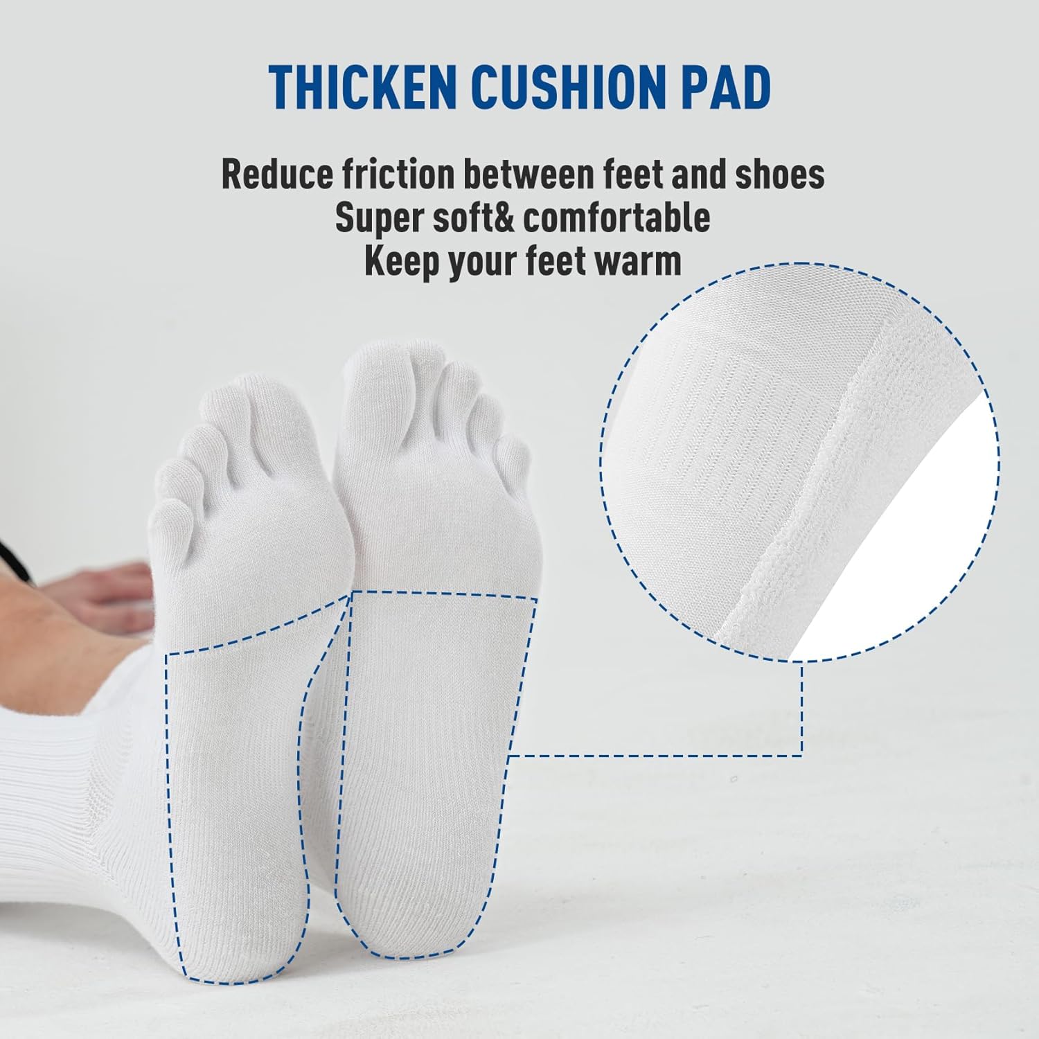 Toe Socks for Men Women Coolmax Crew Socks 3 Pairs Running Socks Athletic Breathable Five Finger Socks - Image 5