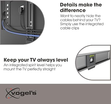 Vogel's Elite 5405 extremely flat TV wall bracket for 32-77 inch TVs, Max. 75 kg, TV bracket max. VESA 400x400, Universally compatible, Distance to the wall only 1.5 cm