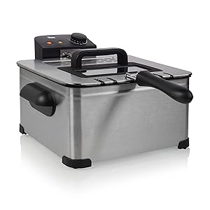 Tristar freidora - 1 cesta grande y 2 pequeñas - Termostato ajustable - Zona de enfriamiento - Piezas aptas para lavavajillas - 5 L - 2000 W - FR-6949