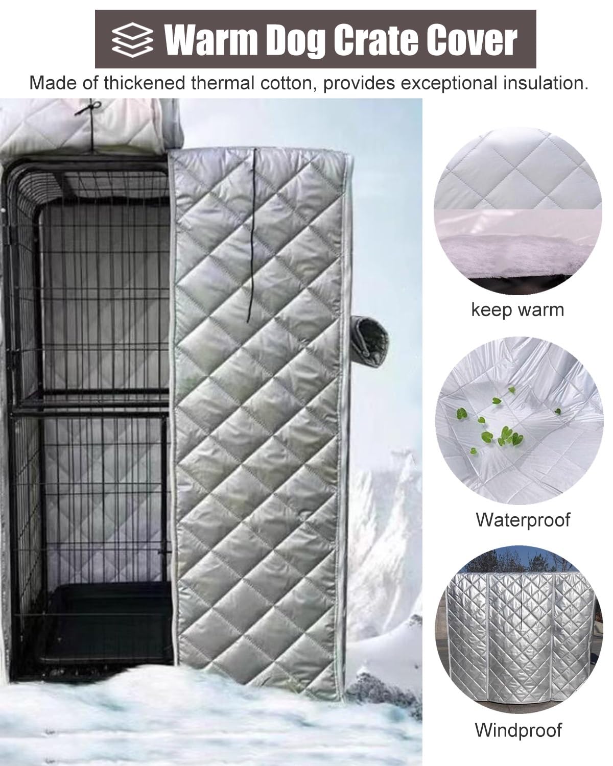 Amazon.com: ZIMGOD Winter Dog Cage Cover to Keep Warm, Thermal