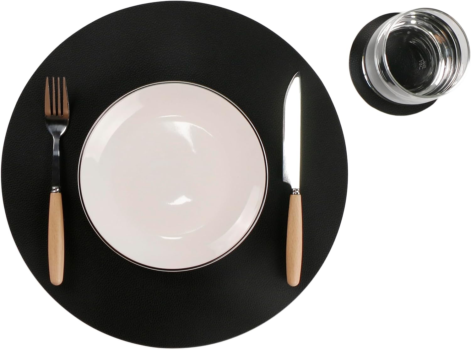 Wipeable Placemats and Coasters Leather Table Mats Waterproof Heat