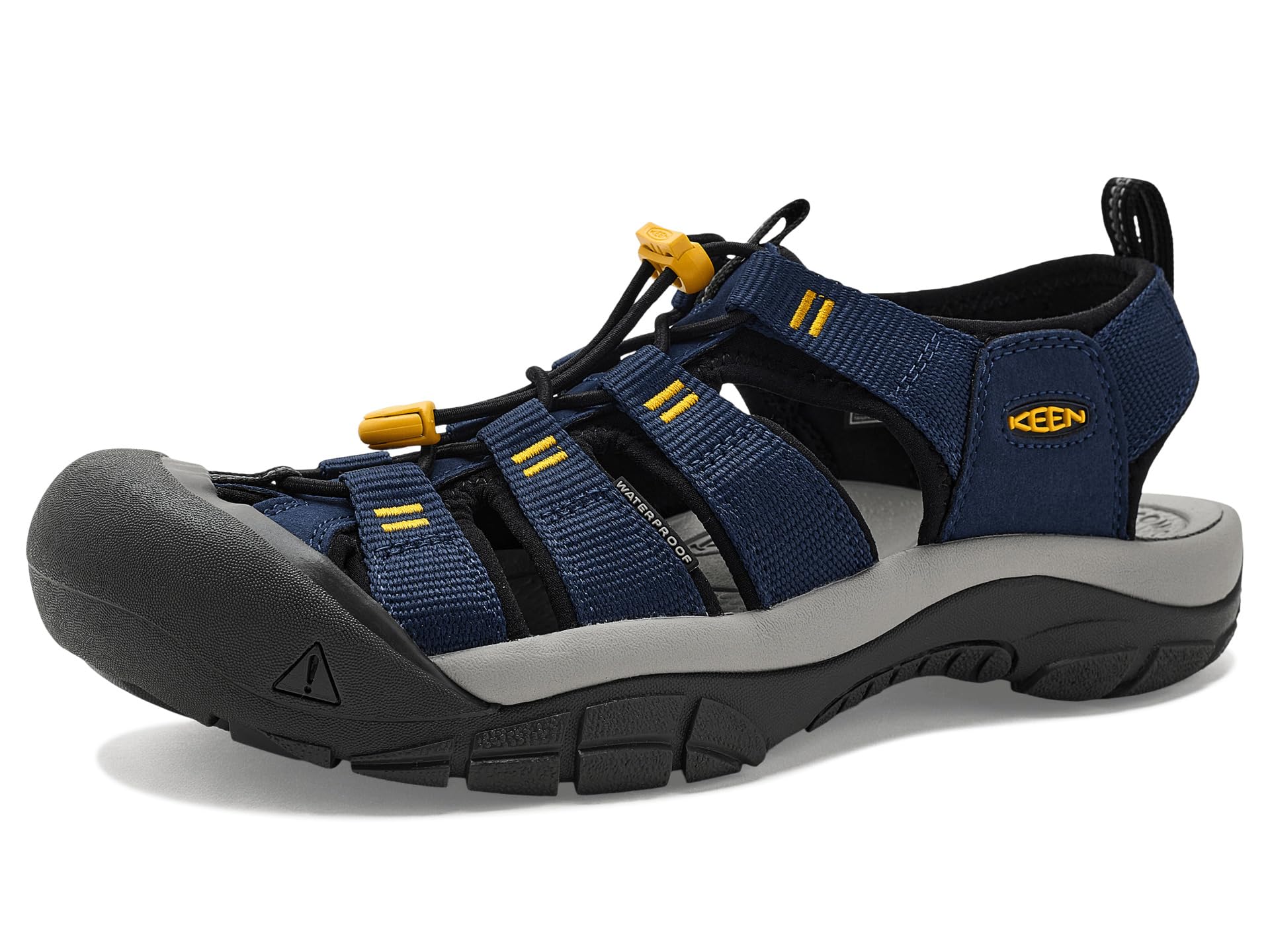 KEEN Men's Newport H2 Closed Toe Water Sandals, Naval Academy/Keen Yellow, 10.5