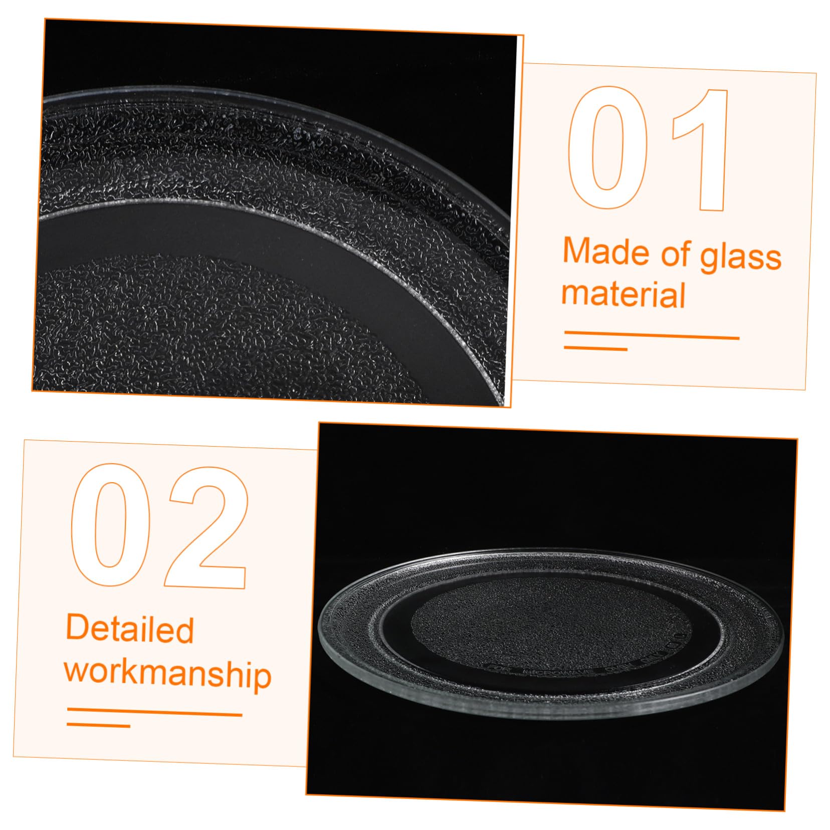 Gatuida Plato Giratorio Fácil de Limpiar para Microondas de Vidrio de 24.5 Cm y Sencillo de Instalar Blanco para Uso en Horno Microondas