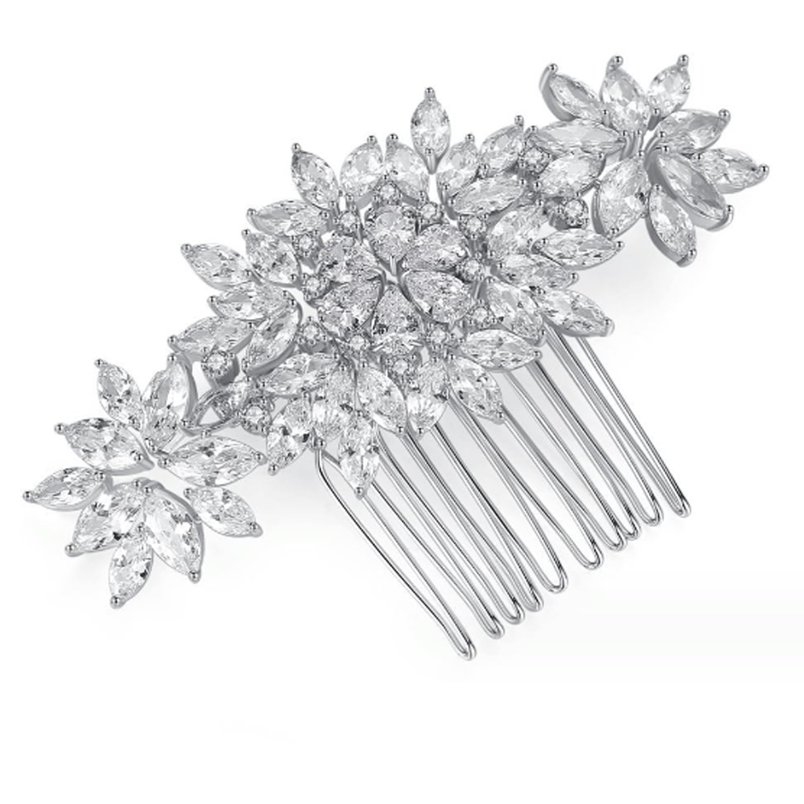 Esmen Red Zircon Hair Accessories Banquet Hair Side Comb Bridal Headdress Hair Comb Bridal Hair Jewelry Accessories Hair Jewelry