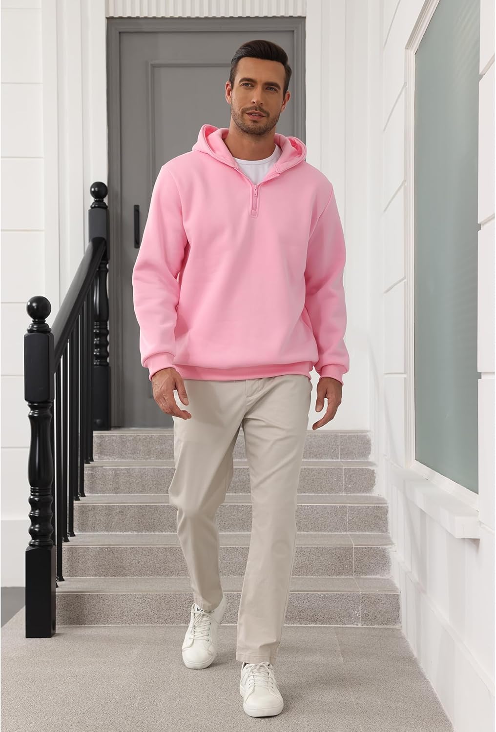 JIHUILAI Men's Quarter Zip Pullover Hoodies Half Zip Hoodie Men Long Sleeve Hoodie Fleece Casual Fashion Sweatshirt, S-3xl - Image 3