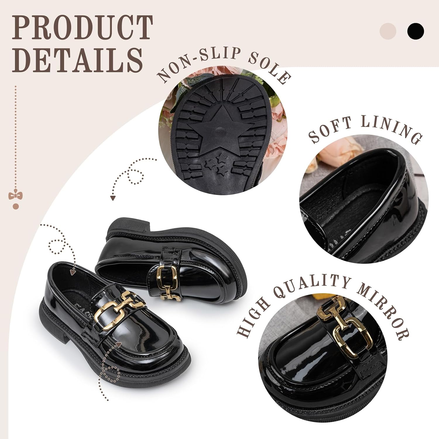 Toddler Boys Girls Dress Shoes Girls Loafers School Uniform Shoes Slip On Oxford Shoes Mary Jane Flats Black