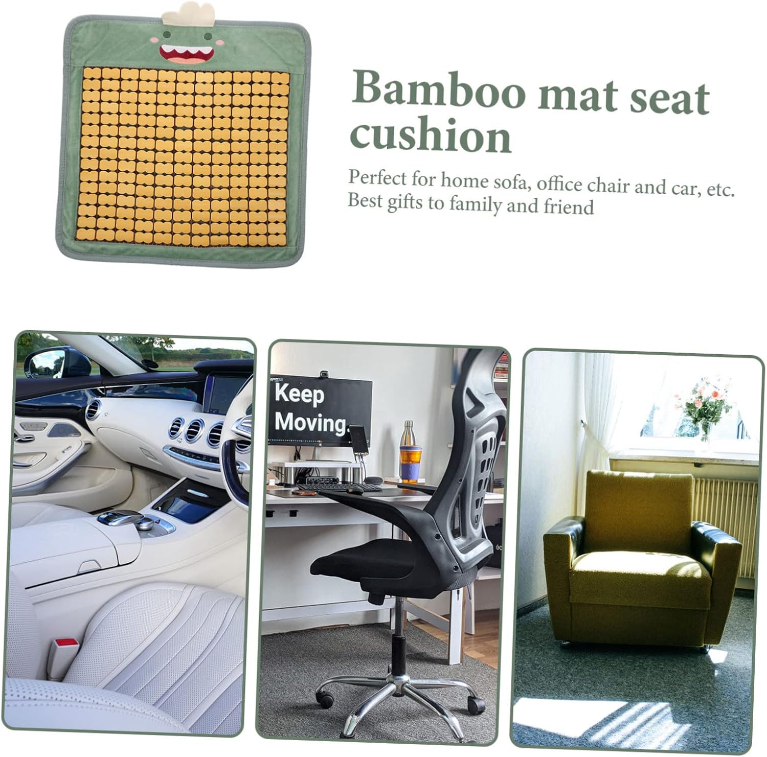 Bamboo Mahjong Mat Cooling Pad Breathable Car Seat Cushion for Sofa Office