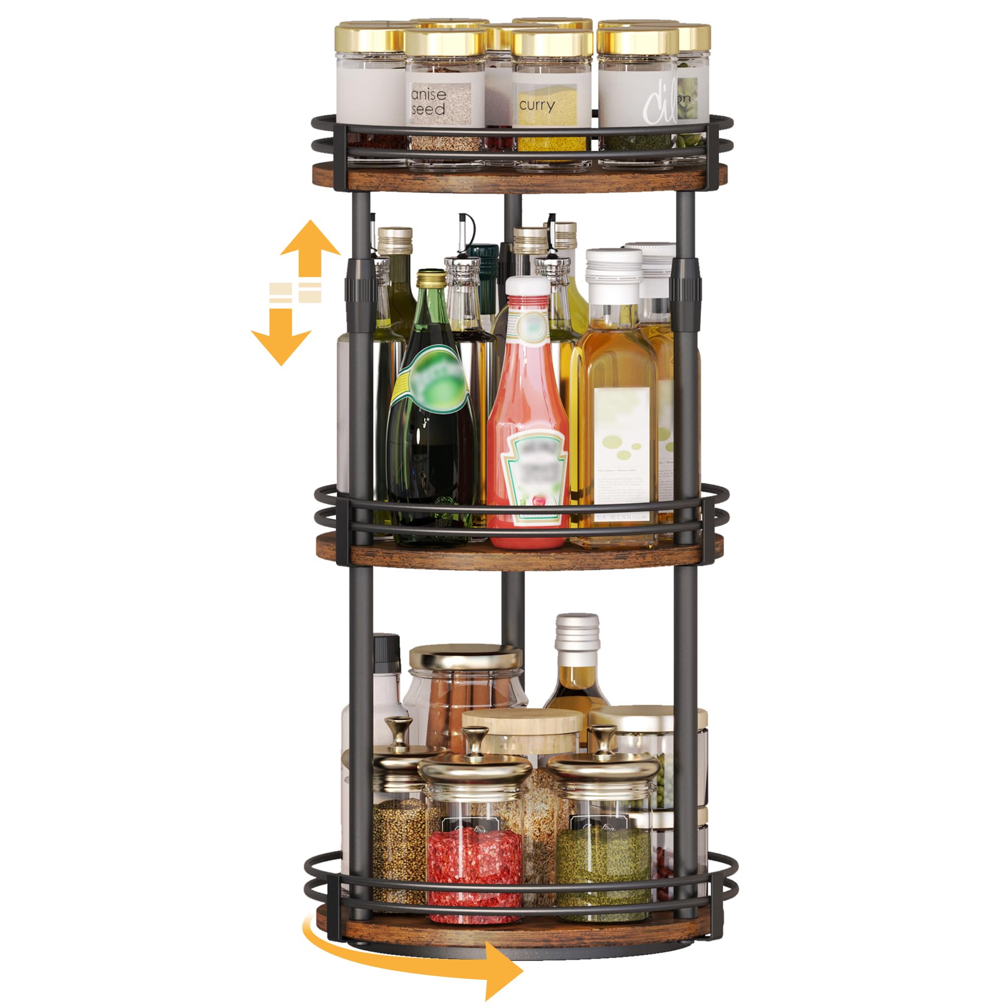 Photo 1 of Across-Star Lazy-Susan-Organizer-Spice-Rack, 3-Tier Rotating Spice Organizer For Cabinet Pantry, Seasoning Holder Shelf With Adjustable Height, Kitchen Counter Shelf Countertop OrganzierLPNPMGO1760538