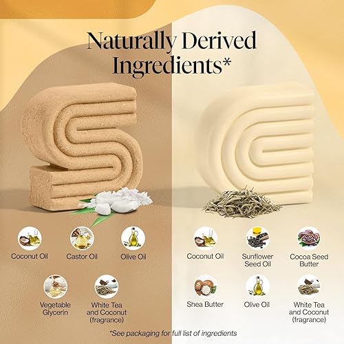 Miniatura 4 de Kitsch Juego de champú y acondicionador de aceite de coco, barra de champú y acondicionador hidratante profundo para cabello seco dañado, barras