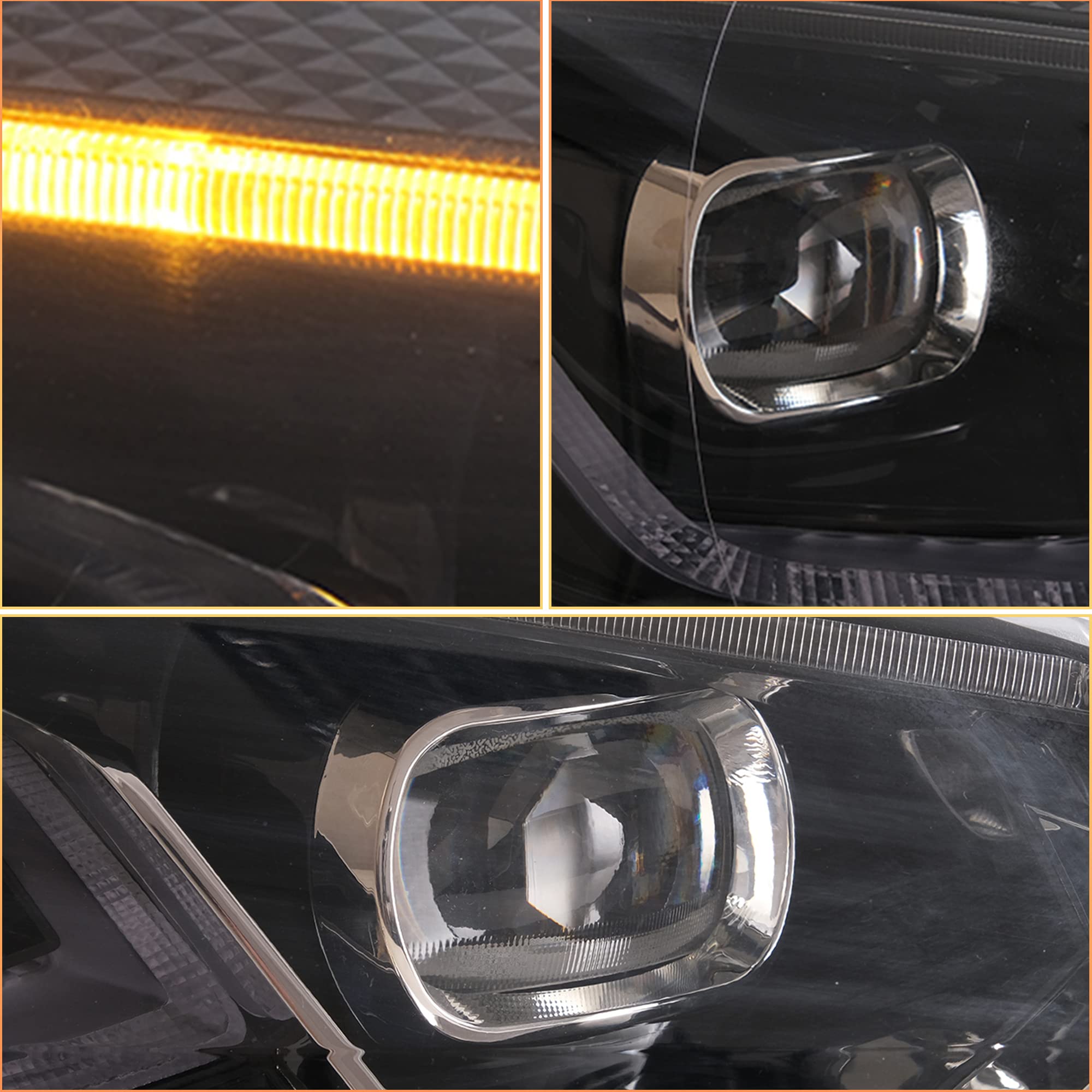 VLAND Phare LED pour Golf 6 Golf VI TSI 2008-2013 [Uniquement pour halogène], avec animation dynamique, ampoules non incluses