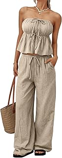 2 Piece Sets for Women Summer 2026 Vacation Travel Beach Outfits Lounge Matching Casual Airport Clothes