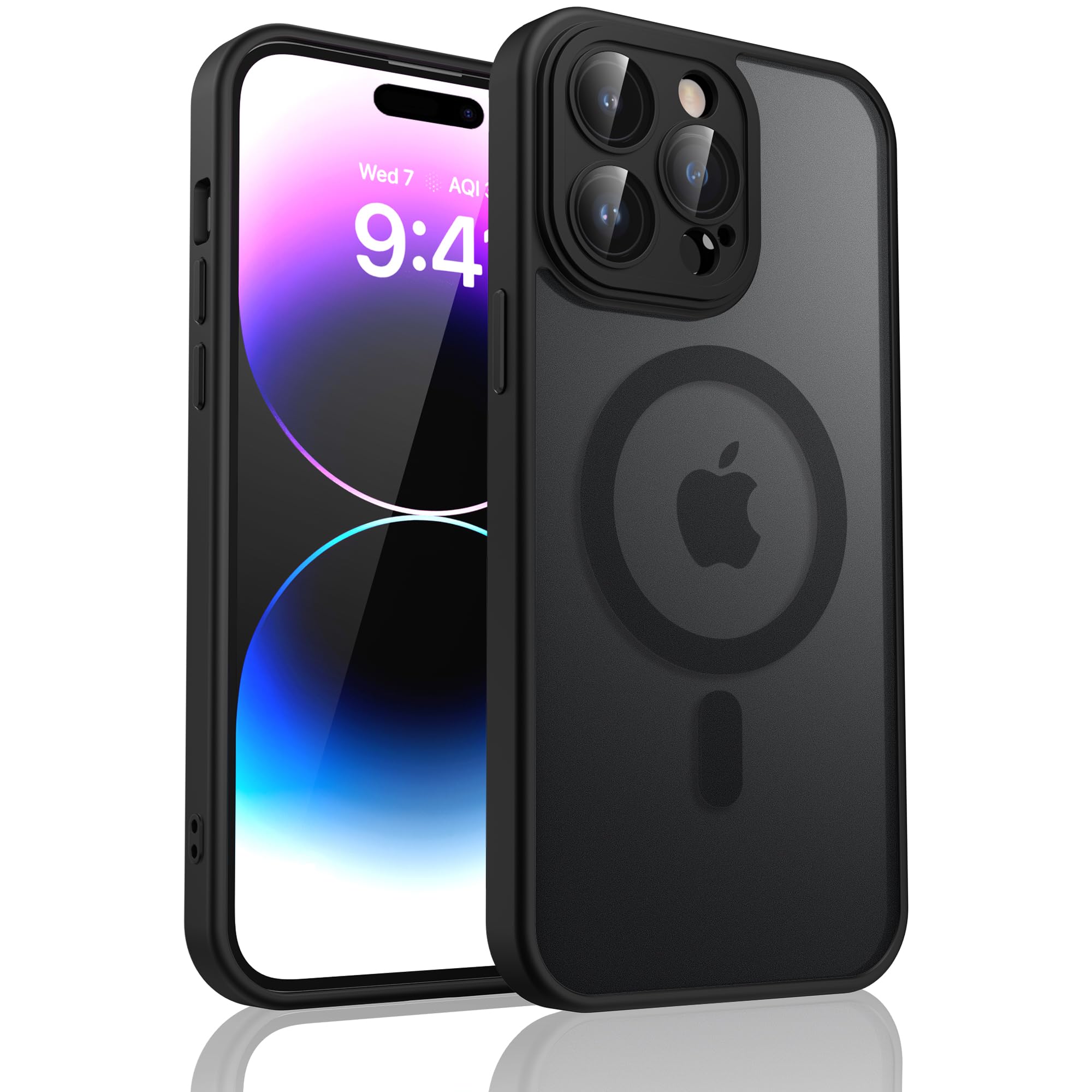 IEOVIEE Funda Magnética Compatible con iPhone 14 Pro[Compatible con Magsafe][Lleno Cámara Proteccion], Carga Inalámbrica, Carcasa Antigolpes - para iPhone 14 Pro