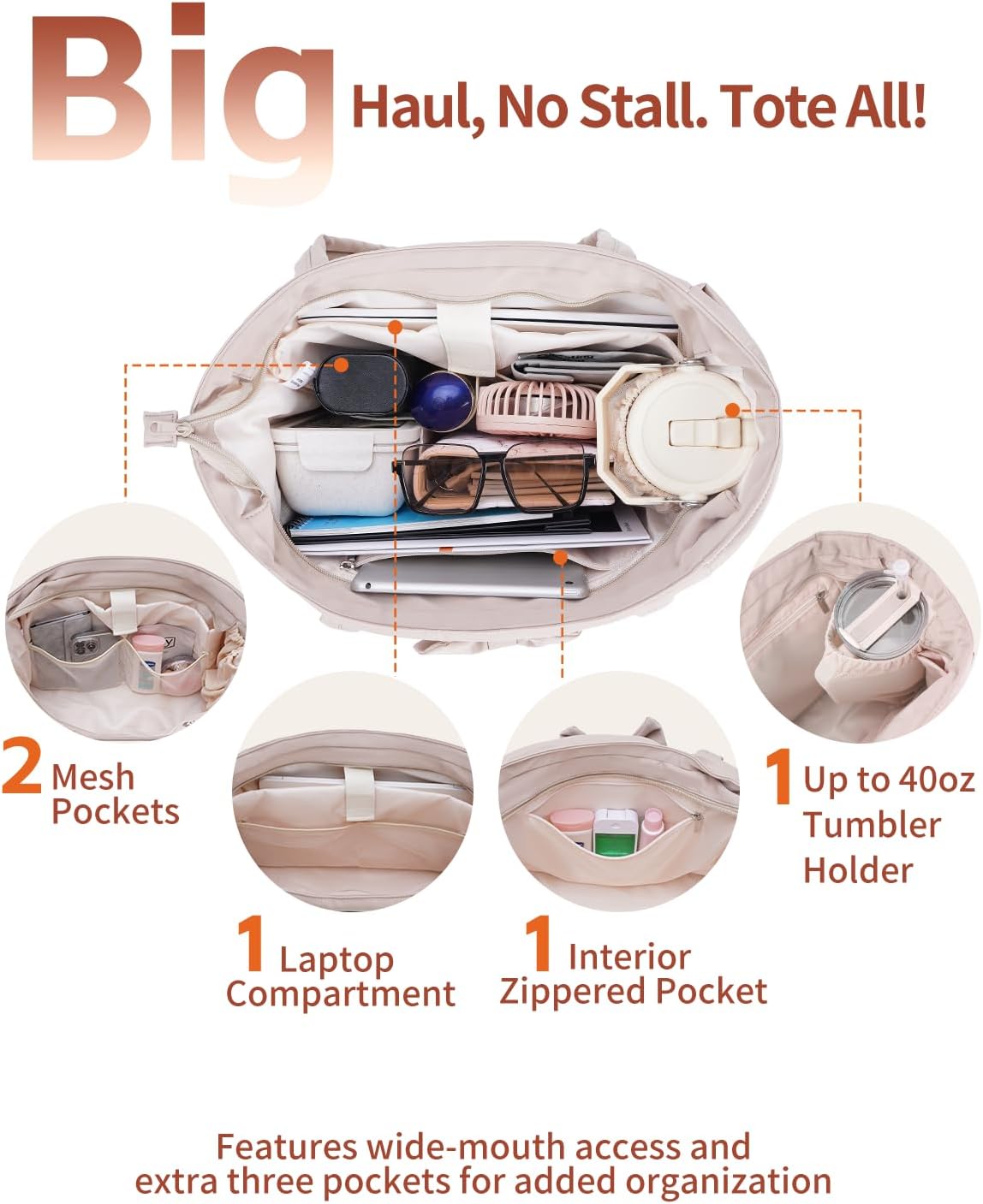 Wandering Nature Puffer Tote Bag for Women, Fits 40oz Tumbler&15.6" Laptop, Nurse Work Bag with Detachable Bow for Gym Travel - Image 5