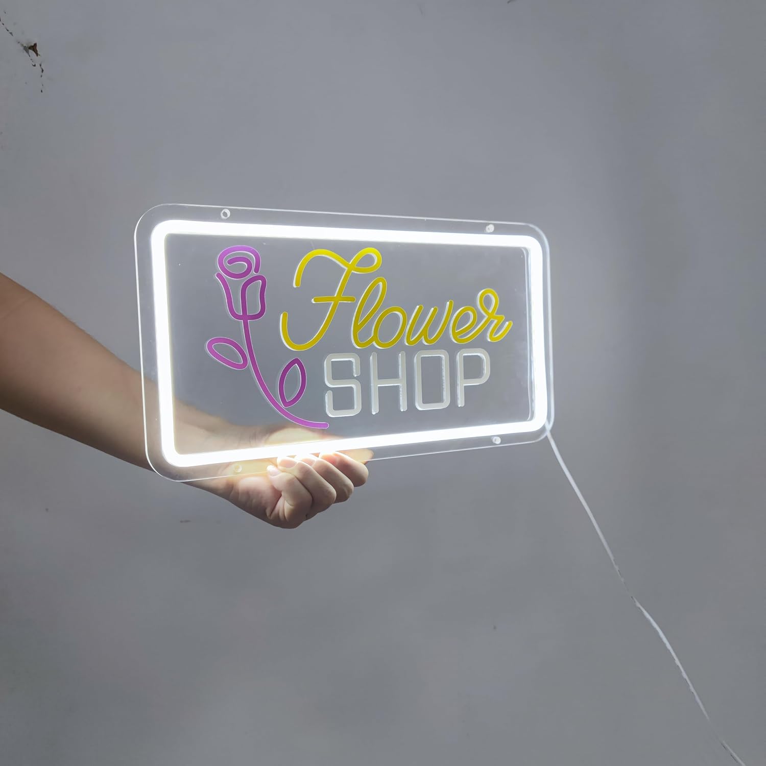Flower Shop Neon Sign for Wall Decor,Led Neon Lights for Bedroom Wall Art Decor Usb Powered 35 * 19cm Man Cave Flower Shop Birthday Party Decor,SIGNVIA