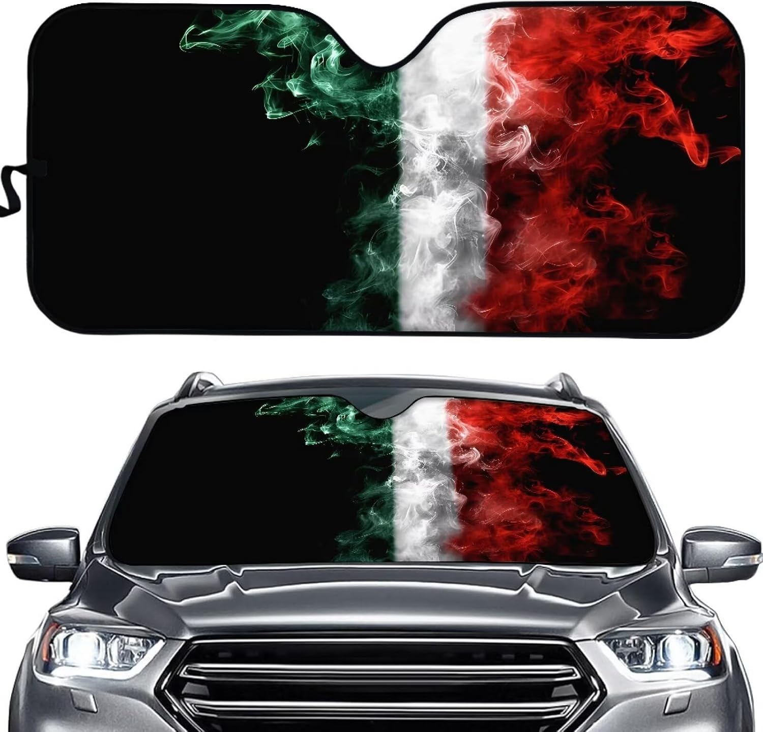 Amzbeauty Whisper of Campfire Print Car Windshield Sun Shade Heat Reflective UV Protection Foldable Sunshade Universal Fit for Cars SUVs Trucks Easy Storage