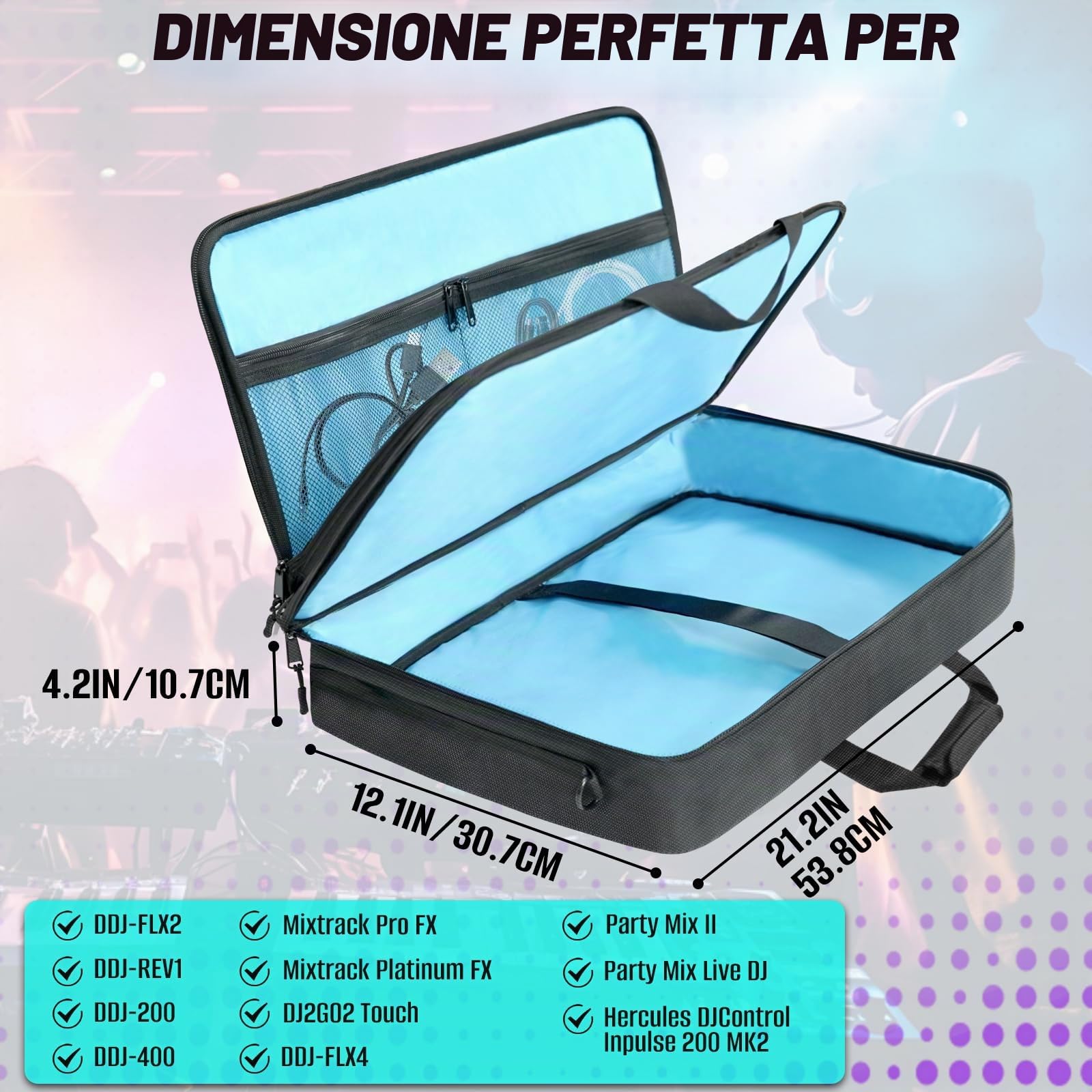 SUNDOY Custodia per controller DJ con spallacci per controller DJ Hercules/Denon/Numark, Nero , 55x32x12-CM, Raffred