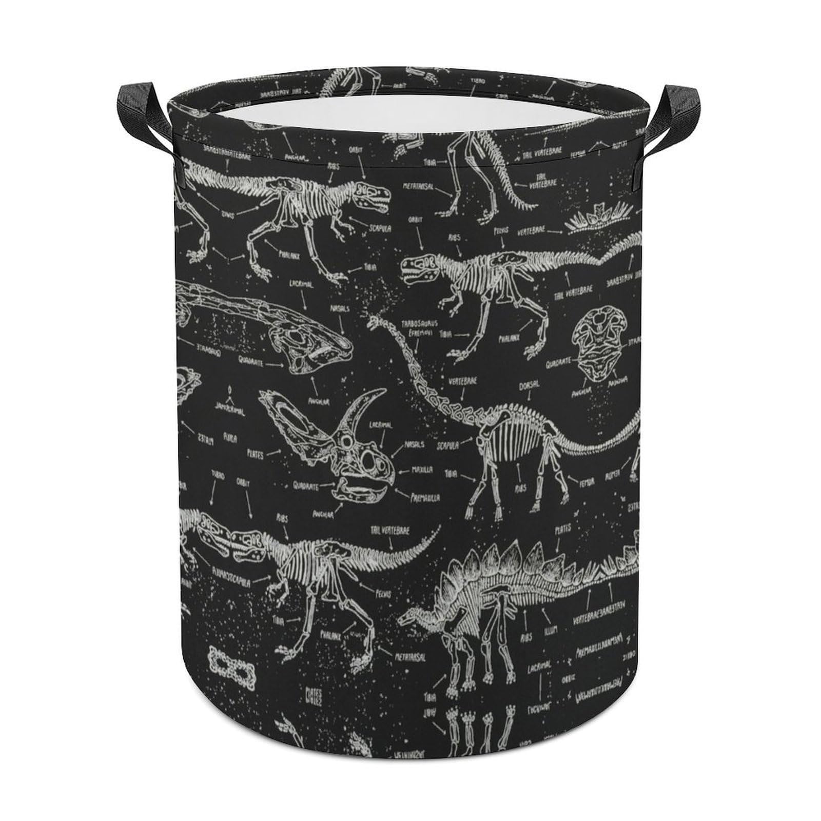 Lyfthologen Laundry Hamper, Black Dinosaur Laundry Basket, Washing Basket with Handle
