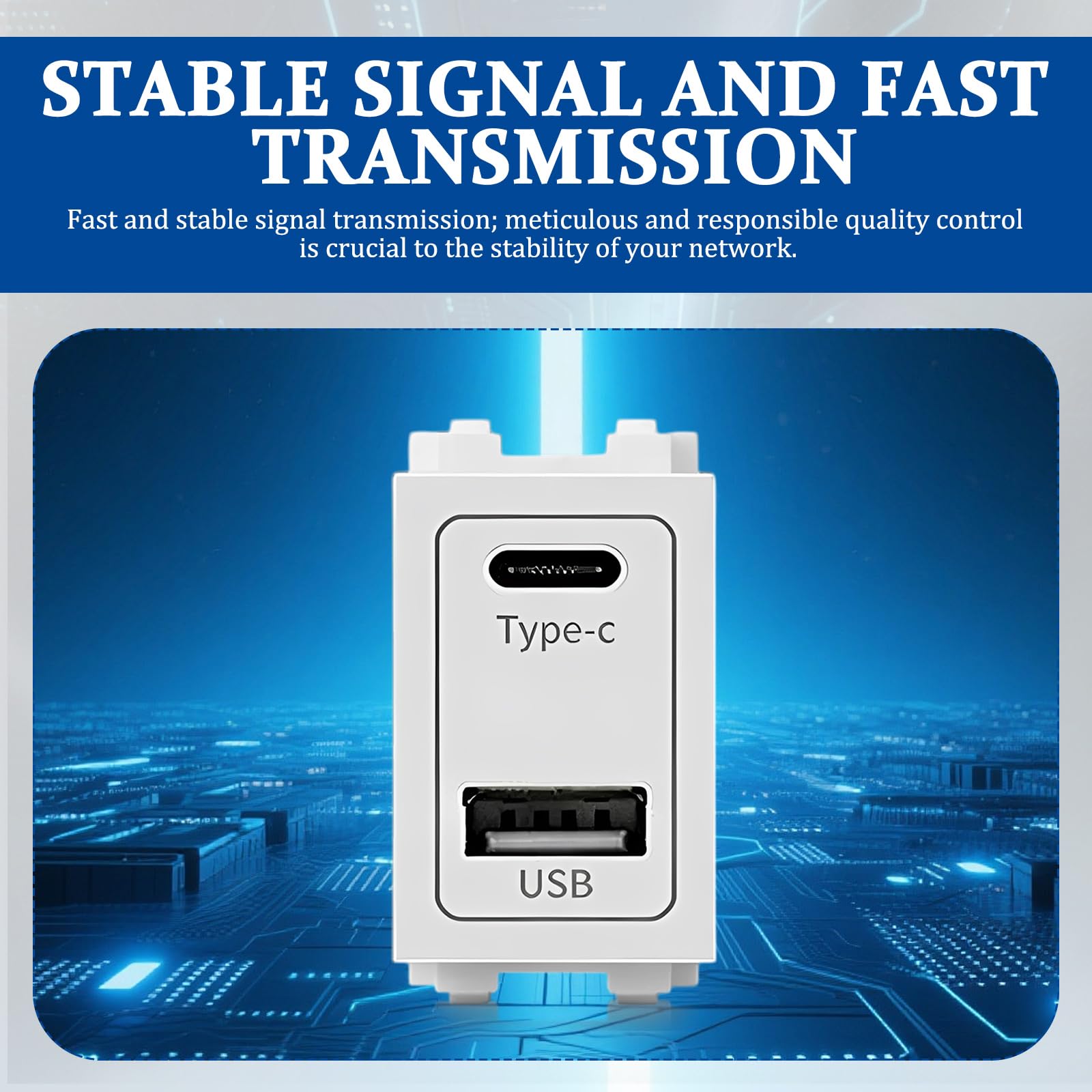 3 Stuks USB Voedingsmodule – Type-C + USB, 220V Naar 5V 2.1A, Inbouw Stopcontact Oplader Voor Smartphones – Stevig & Veilig