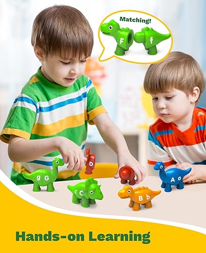Miniatura 3 de 26 piezas de juguetes de aprendizaje del alfabeto de dinosaurios para 18M+, juguetes educativos Montessori para niños de 3, 4, 5 años, actividades