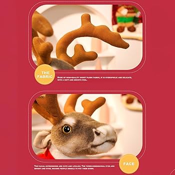 Amazon.co.jp: クリスマス トナカイ ぬいぐるみ - 角のある