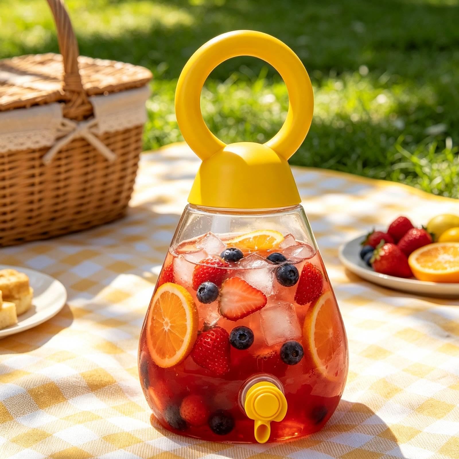Dispenser per Bevande da Festa, 4 Litri, a Prova di Perdite, per Cucina, Picnic, Banconi con Rubinetto, per tè, Acqua Fredda