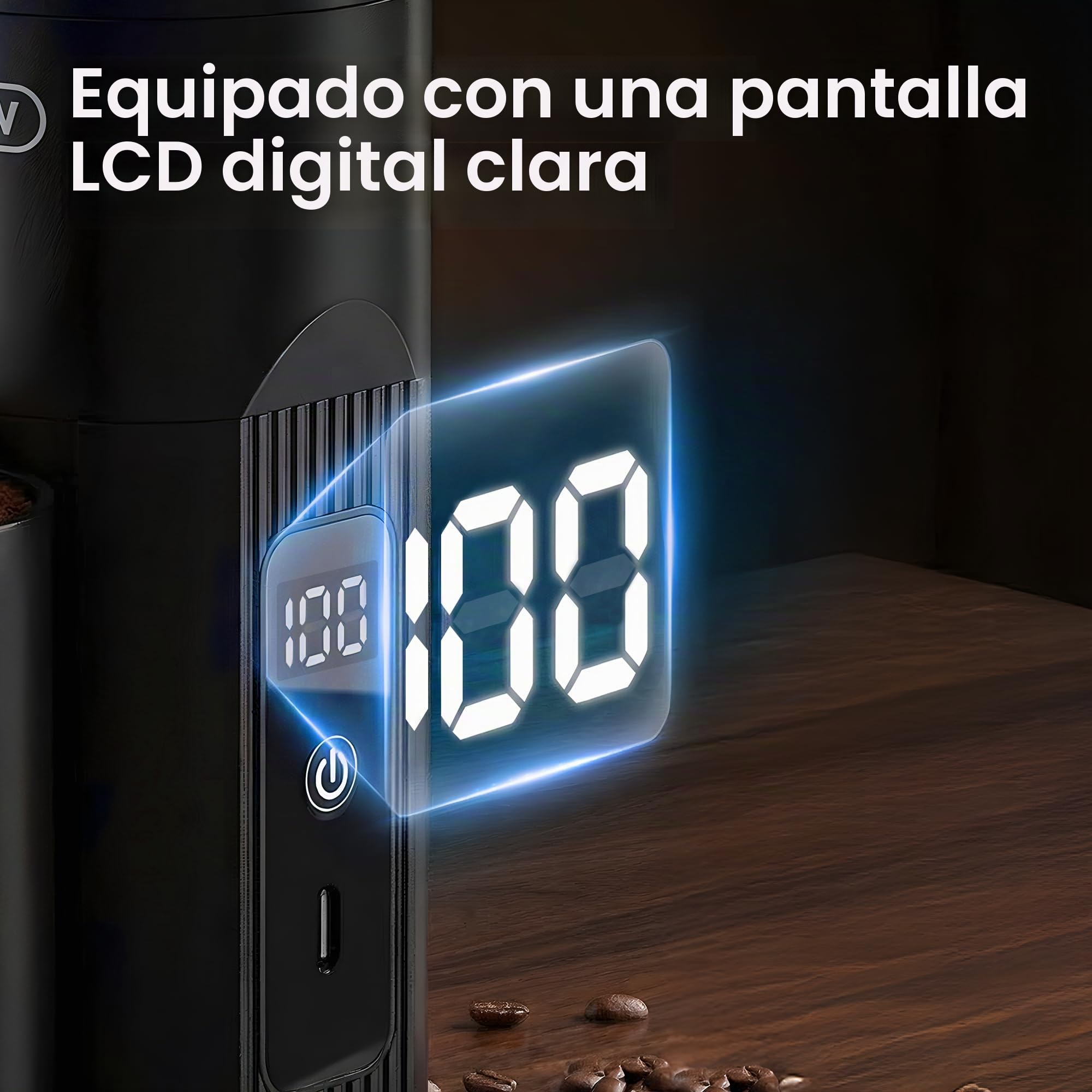 HIBREW G5mini Molinillo de Café Portátil Inalámbrico, Batería 5200 mAh | Carga Tipo‑C, 100 Niveles de Molido, Cónicos de Acero Inoxidable 38 mm, Molinillo Eléctrico para Hogar y Viajes