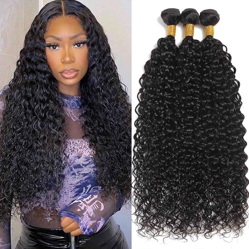 Water Wave Human Hair Bundles 12A Brazilian Virgin 14 16 18 Inch 300g/pack 3 Bundles Human Hair Wet and Wavy 100% Unprocessed Natural Black