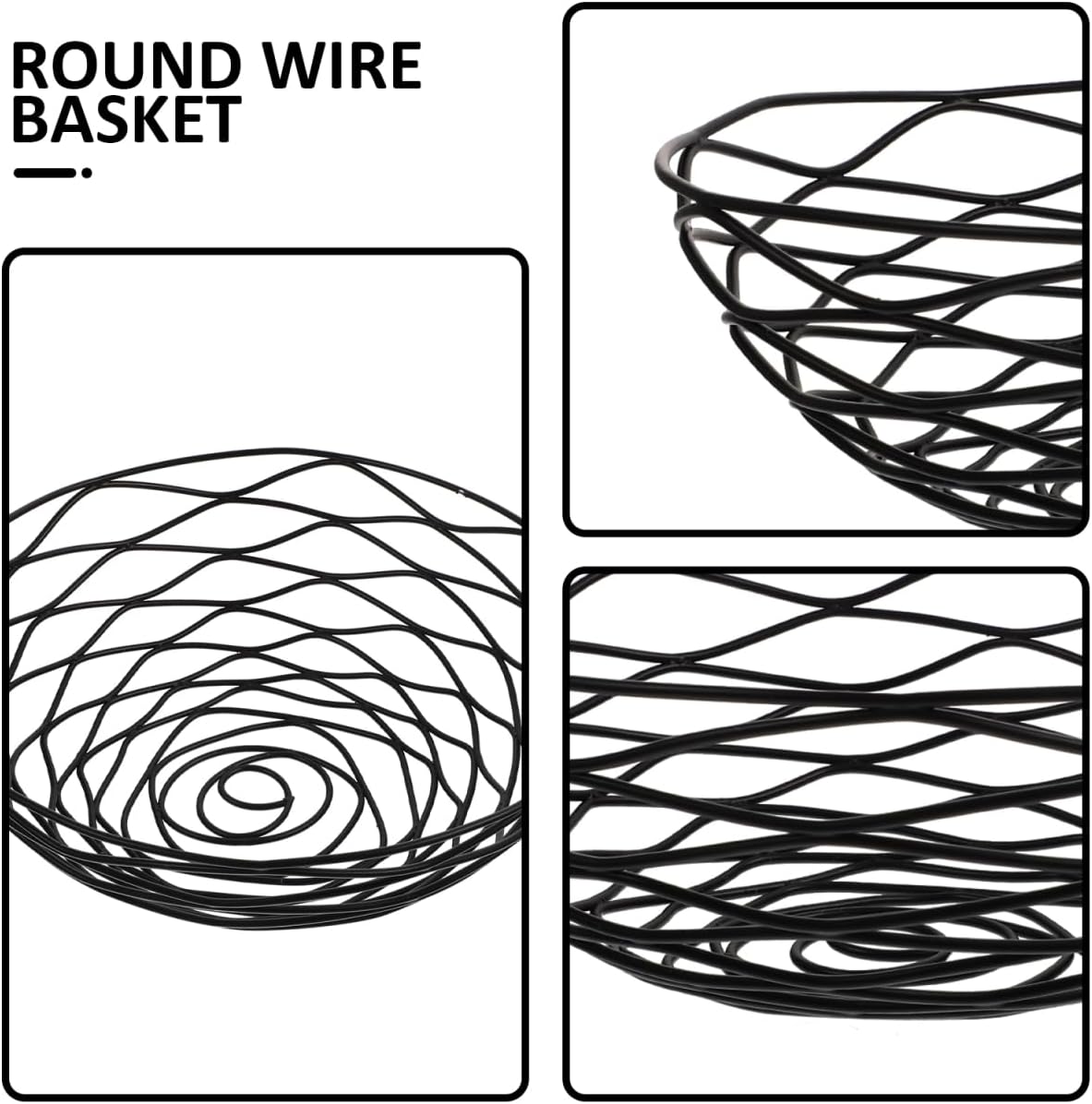 Ciieeo Metal Bread Basket 8.26X8.26X2.83In Stainless Steel Wire Multipurpose Wire Basket for Bread Fruit Vegetable Storage and Dining Table Organizer