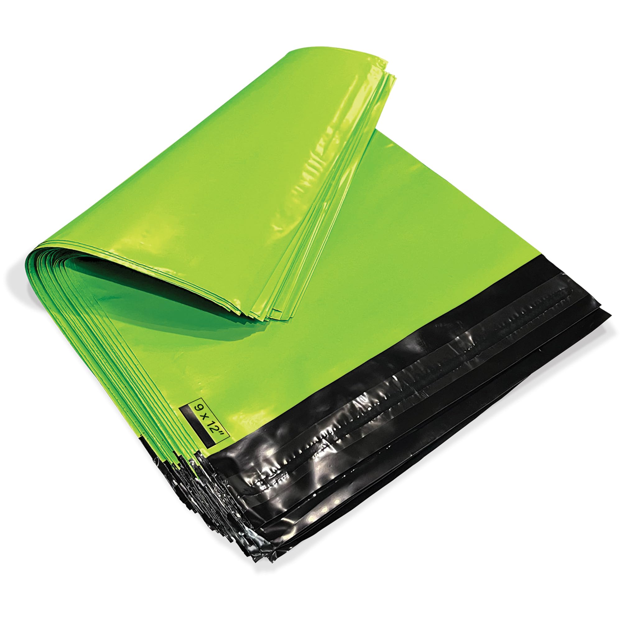 JeeJaan® 50 Neon Green Postage Bags 9x12 in Packing Bags (228 x 305 mm) Poly Mailers Parcel Bags Strong Recyclable Plastic Poly Mailer Postal Bags Tear-Proof Courier Bags for Envelope & Shipping