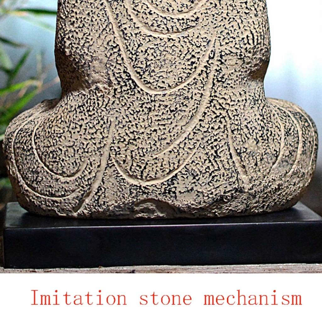 Buda Estatua Resina Piedra Polvo shakyamuni Zen Buddha Estatua Retro imitación plástico Sentado Buddha Supreme Buddha Coleccionable (Color : Mud Color)