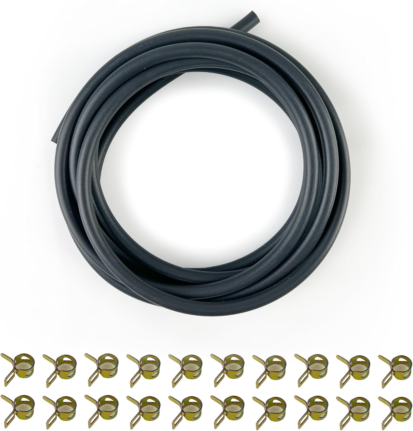 YAMAKATO 10 Feet 1/8 Inch ID 3.5mm Fuel Line for Honda 95001-35003-60M Lawn Mowers Snow Blowers Predator Generac Mini Bike ATV Generator Small Engines Gas Line w/ 20 Clamps