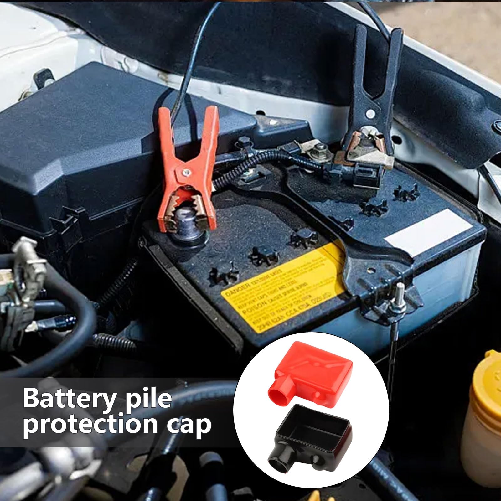 Copertura del polo della batteria, copertura della batteria per auto,morsetti della batteria in PVC, copertura del terminale positiva e negativa,copertura del connettore isolante, nero+rosso