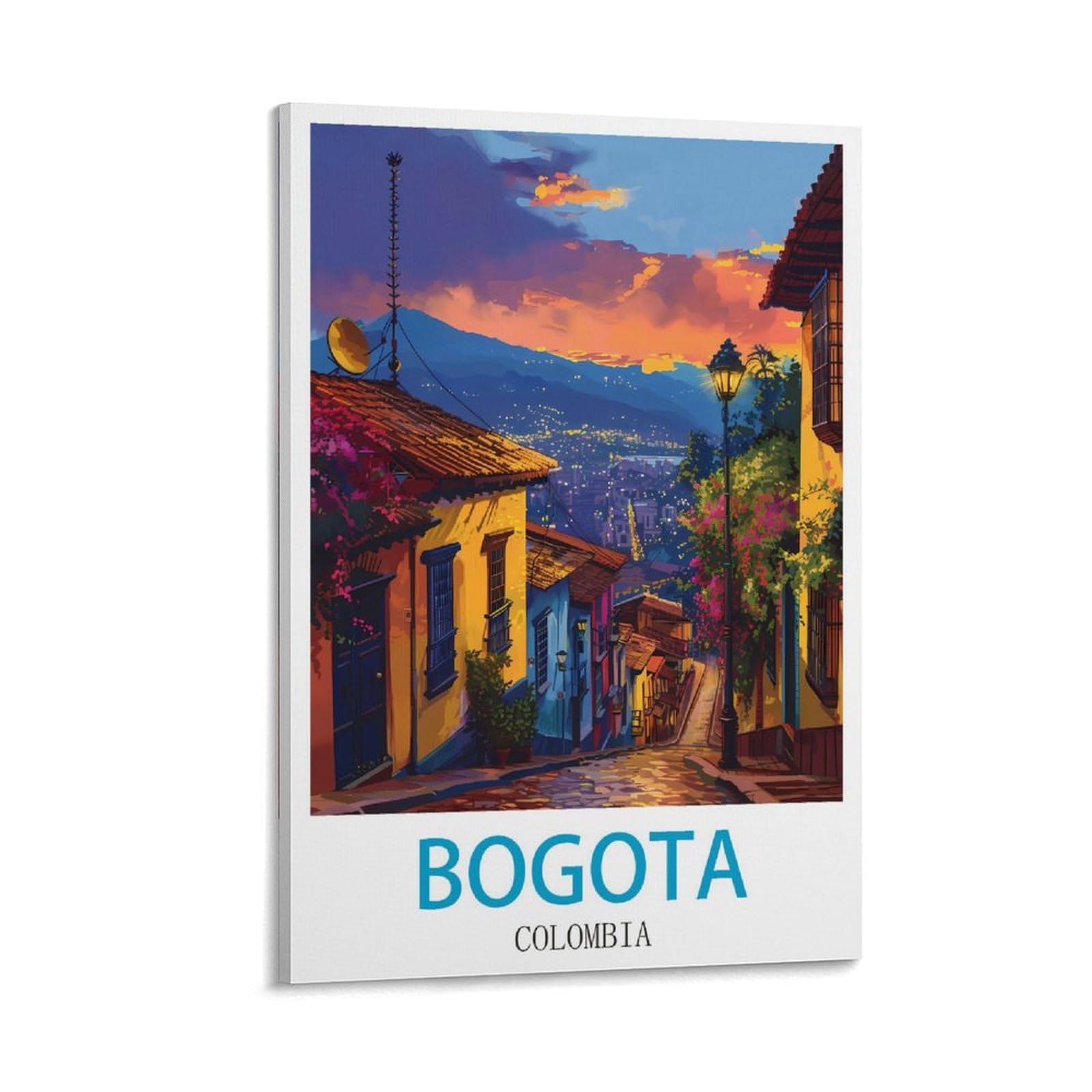 Bogota Colombia Vintage Travel Poster 08x12inch(20x30cm) Canvas Wall Art Poster Print Artwork Painting Picture for Home Decoration Living Room Office