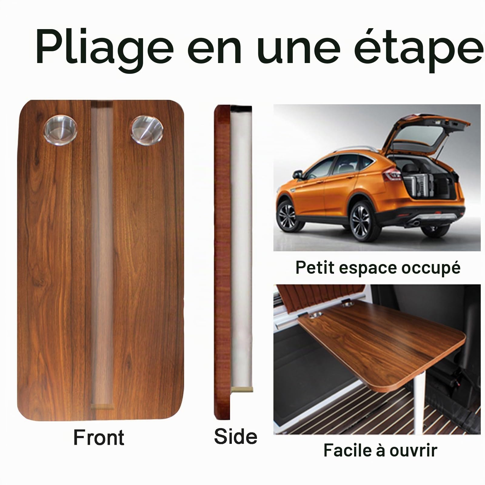 Table Pliable pour Camping-Car et Caravane avec Pieds Pliants, Kit Coulissant, Détachable (Color: Gray-2)