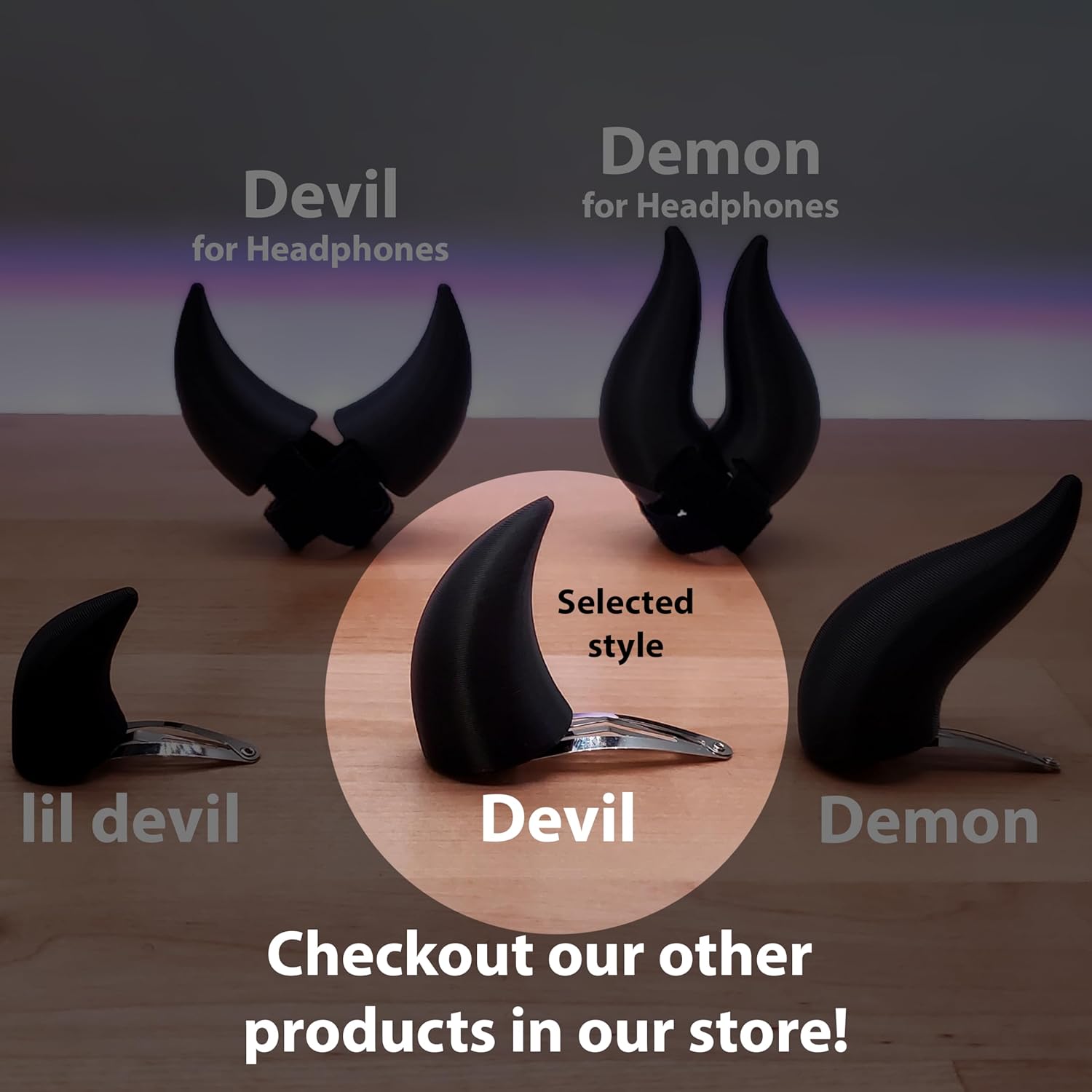 Devil Clip-on Horns (Black) - Image 6