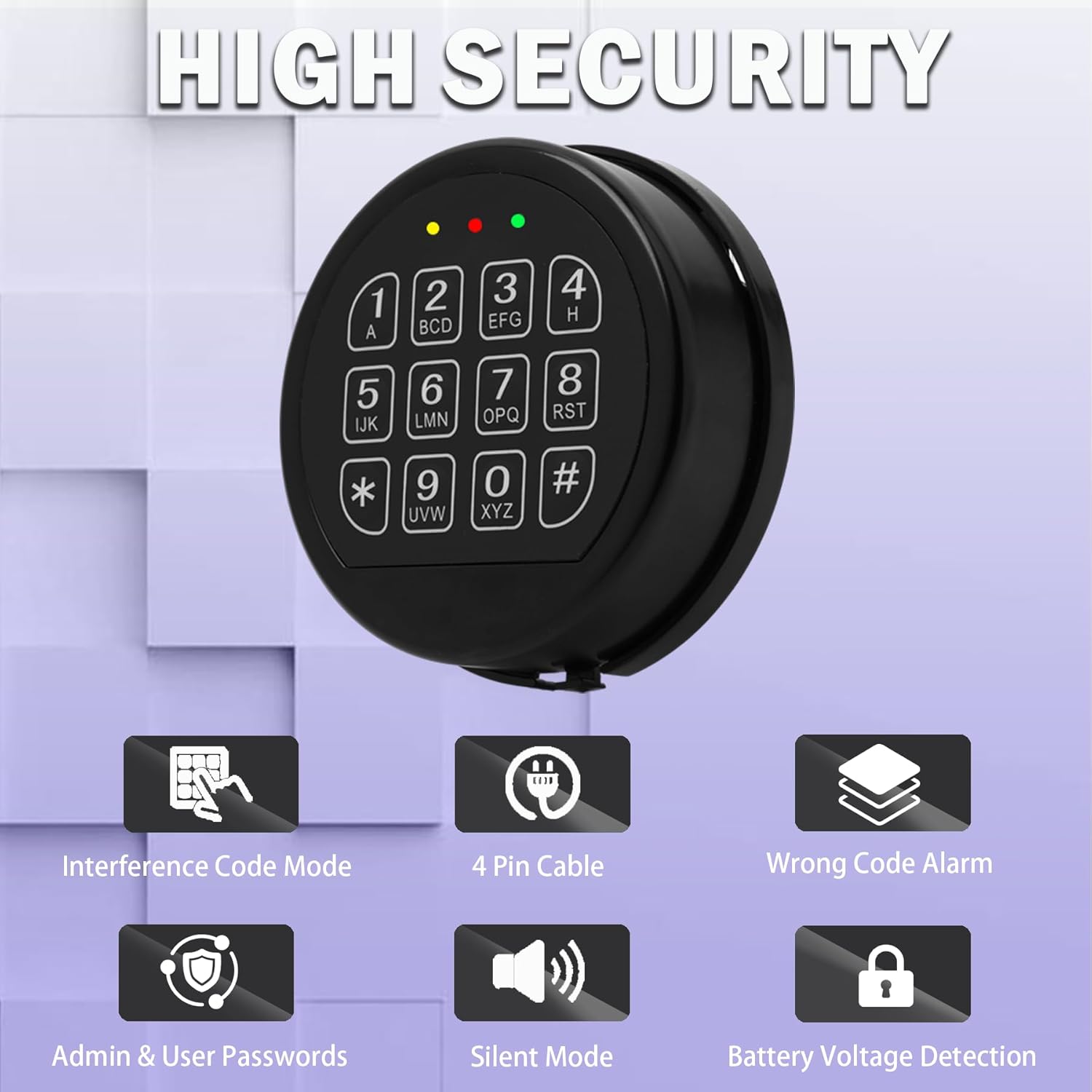 WAH LIN PARTS Gun Safe Lock Replacement with SwingBolt, Black Keypad Electronic Safe Lock for Gun Safe and Strong Vaults Door - Image 4