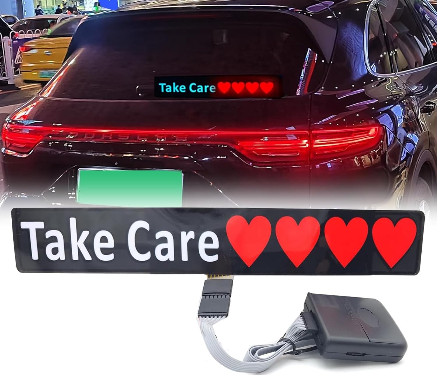 Car Windshield Glow Sign Light, Neon Funny Car Panel Sticker for Car Truck SUV Sign Decorate Reflective Fluorescent Sheet Light (Wanted 5 Stars)