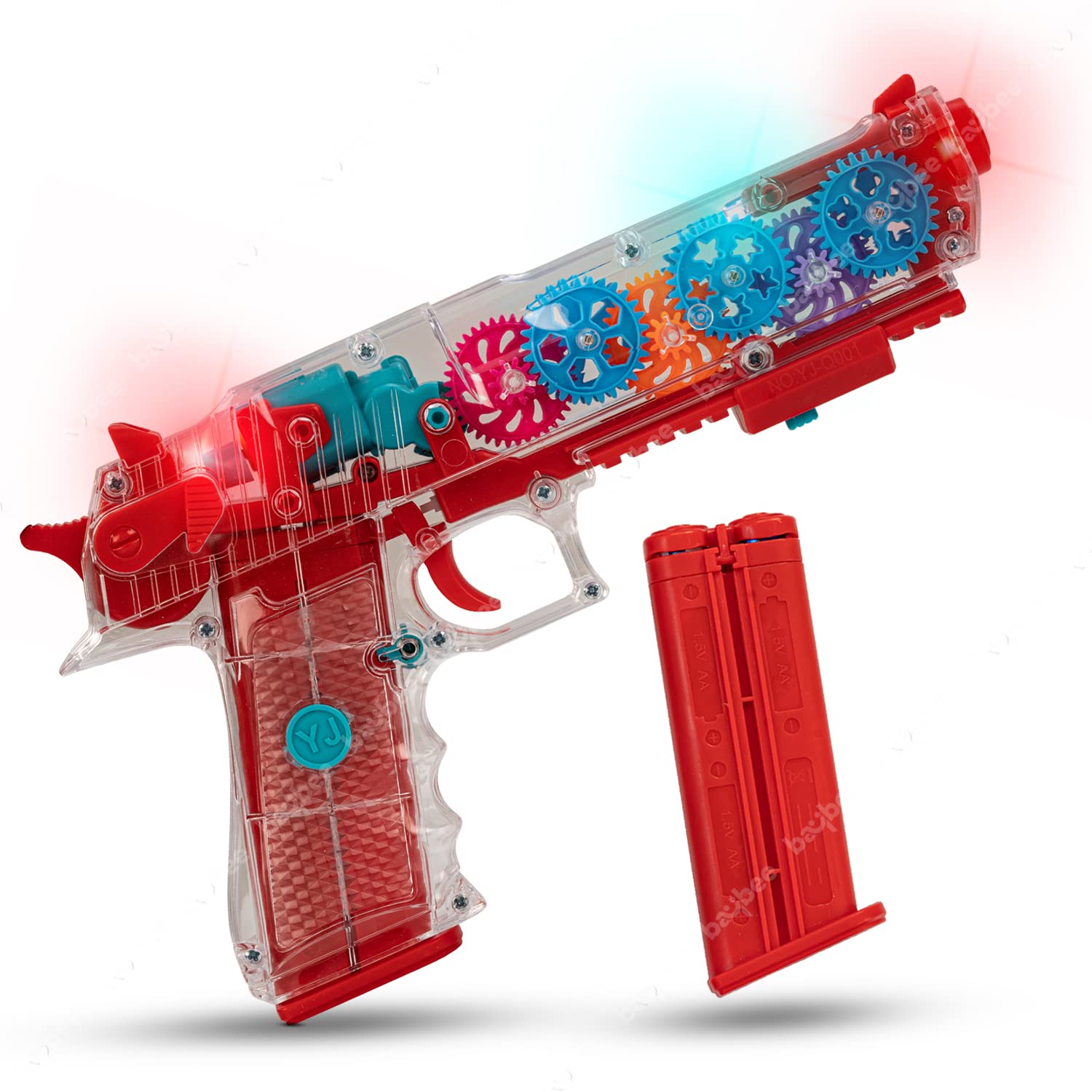 Funbee Musical Gun Toys for Kids, Toy Gun with Moving Gears, Music