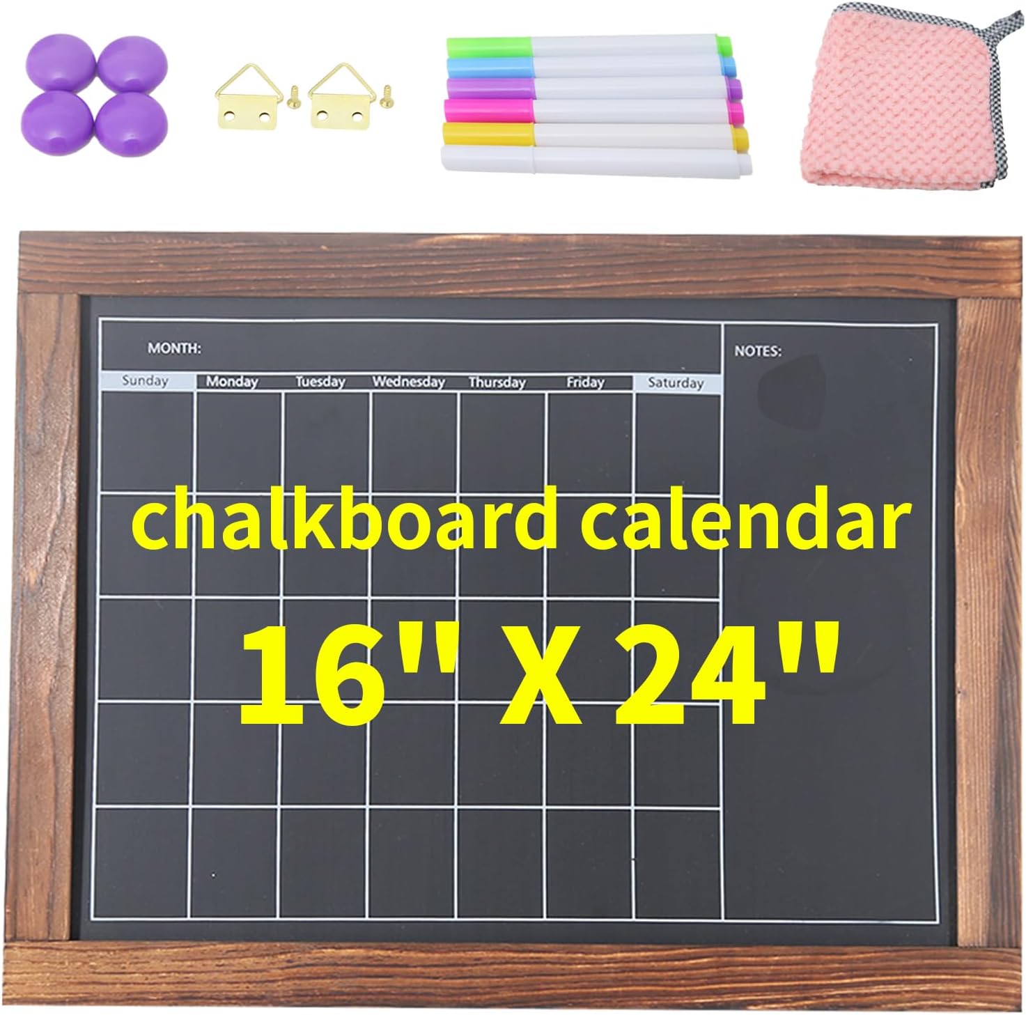 Amazon com: Magnetic Chalkboard Calendar for Wall Monthly Planner Board