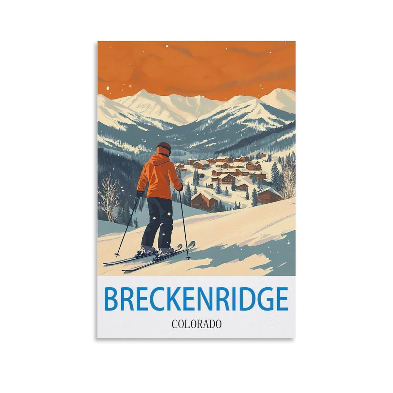 YNIEILUU Colorado Breckenridge Vintage Travel Poster 08x12inch(20x30cm) Canvas Art Painting Pictures Wall Art Prints