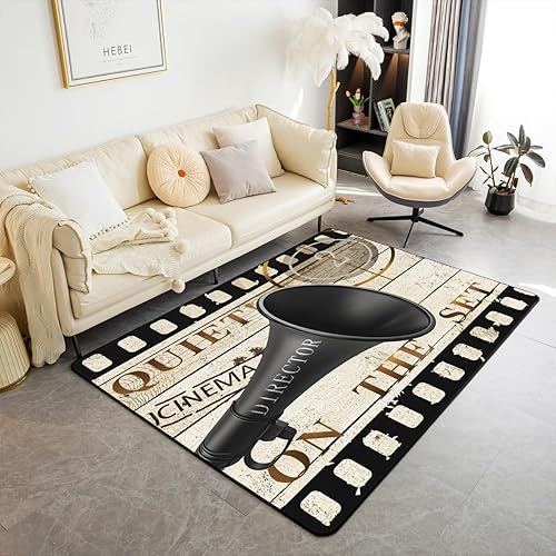 Tapete vintage de cine para interiores, diseño de póster de cine, alfombra decorativa, para decoración del hogar, decoración del hogar, sala de