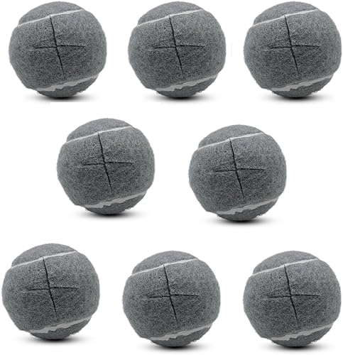 8 pelotas de tenis precortadas para patas de muebles y protección del suelo, almohadillas de fieltro resistentes de larga duración para silla (gris)