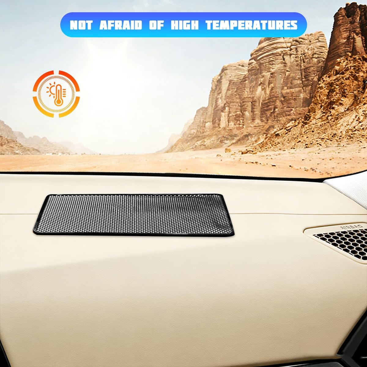 Car Dashboard Non Slip Mat, 7.48" × 4.72" Multifunctional Anti Slide Sticky Dash Pad for Cell Phone Keys Glass, Auto Interior Dashboard Gel Pad, Universal for SUV Automobile Truck
