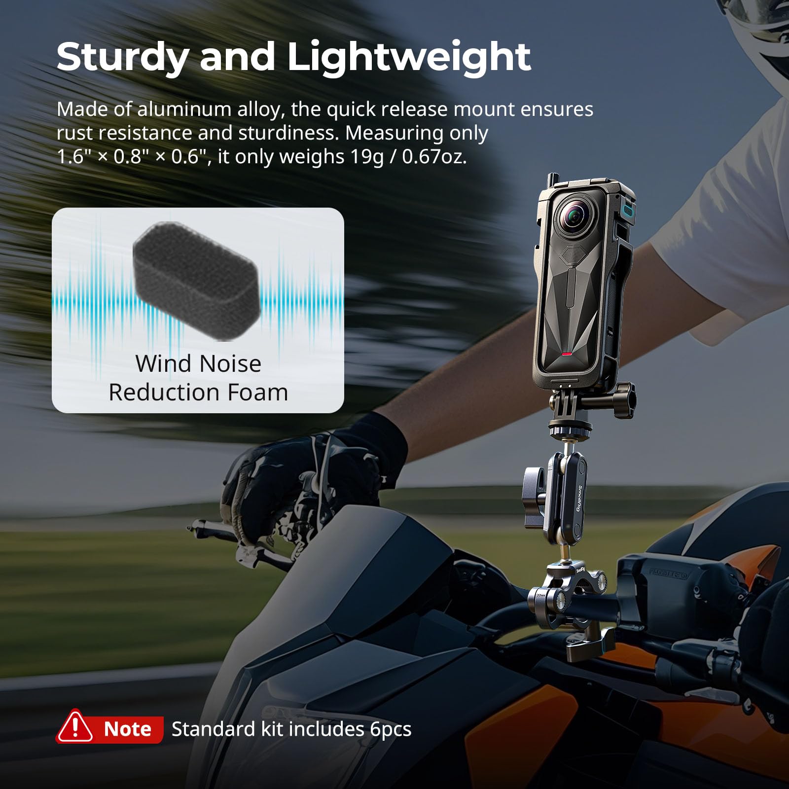 SMALLRIG Cage für Insta360 x5, Robuste Schutzhülle aus Aluminiumlegierung für Insta360 x5 mit Schnellverschluss, Integrierten Cold Shoe-Halterungen, mit Silikon-Objektivschutzkappe – 5195