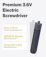 Vista 2 de HOTO 18-Piece Tool Kit, Electric Screwdriver w/LED, 3 Torque, 10 Bits, Basic Home Tool Kit - Compact & Portable w/Hidden Buckle, Home Repair Set for