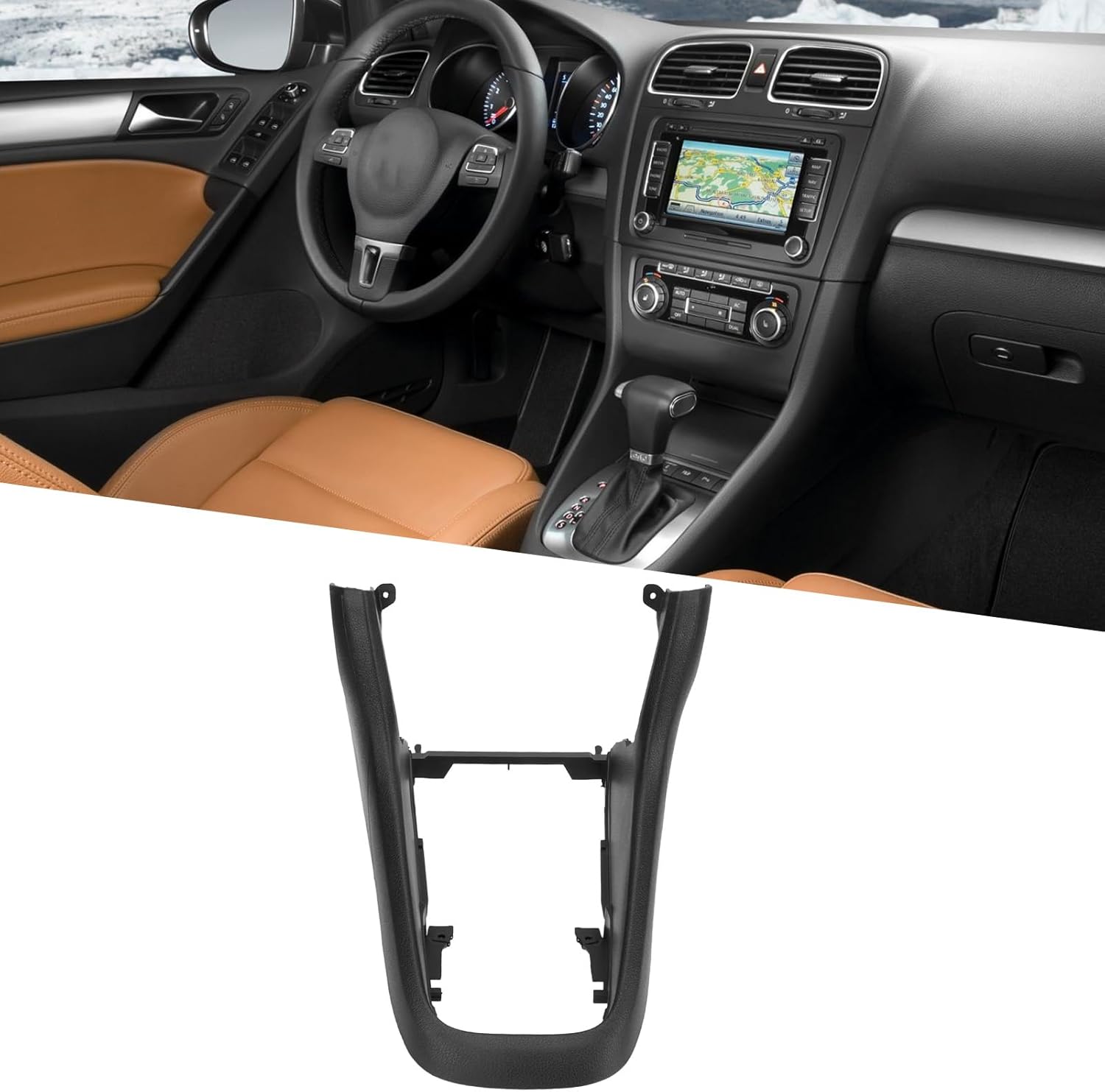 XWIXFXPE カーボンファイバーセンターコンソールフレームトリムシフトパネルカバー VW ゴルフ 6 MK6 2008-2013 VW ゴルフ  MK6 2008-2013 2012 フロントセンターコンソールギアシフトノブフレームカバーサラウンドトリム装飾 5K ABSプラスチック  センターコンソール ... センターコンソールカバーフレーム 5k0863680 シフトパネルカバートリムインテリアアクセサリー MK6 2009-2013 用