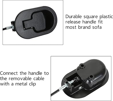 APACALI Recliner Pull Cable Replacement Set of 4, Universal Black Sofa Couch Release Cables with Plastic Pull Handle