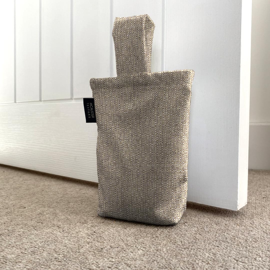 McAlister Textiles Milan Unfilled Fabric Door Stop Bag 21cm x17cm in Stone